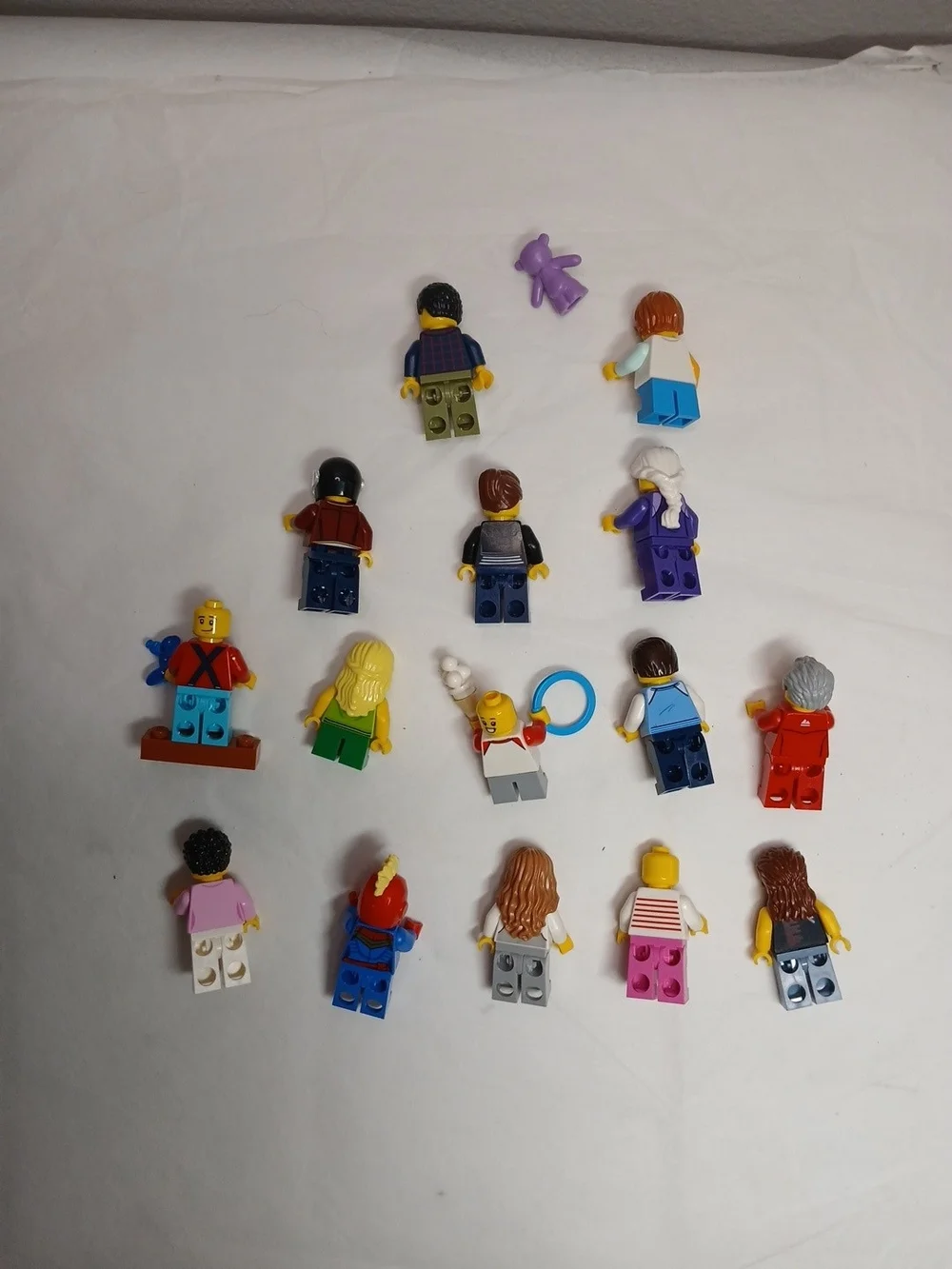 Lego Minifigure Assortment with Purple Bear and Multicolor Figures